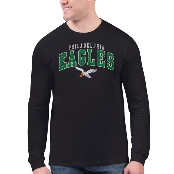 Men's Philadelphia Eagles Black Long Sleeve Sleeve T-Shirt Men's Philadelphia Eagles Black Long Sleeve Sleeve T-Shirt